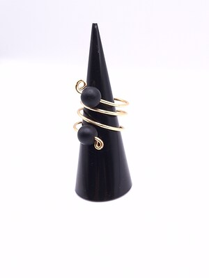 Double Onyx Statement Ring - image2